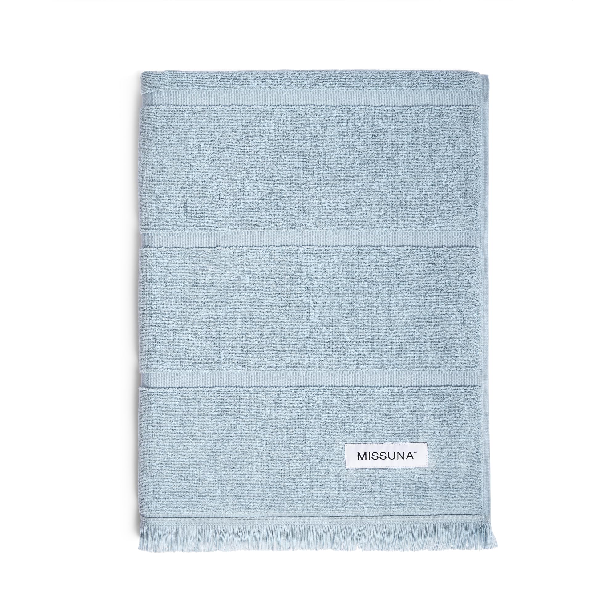 MISSUNA - Toalla de Playa Pareo de 100% algodón, 100x180 cm, Color Azul | Elegante, Duradera, Grande y compacta | Fabricada en Portugal