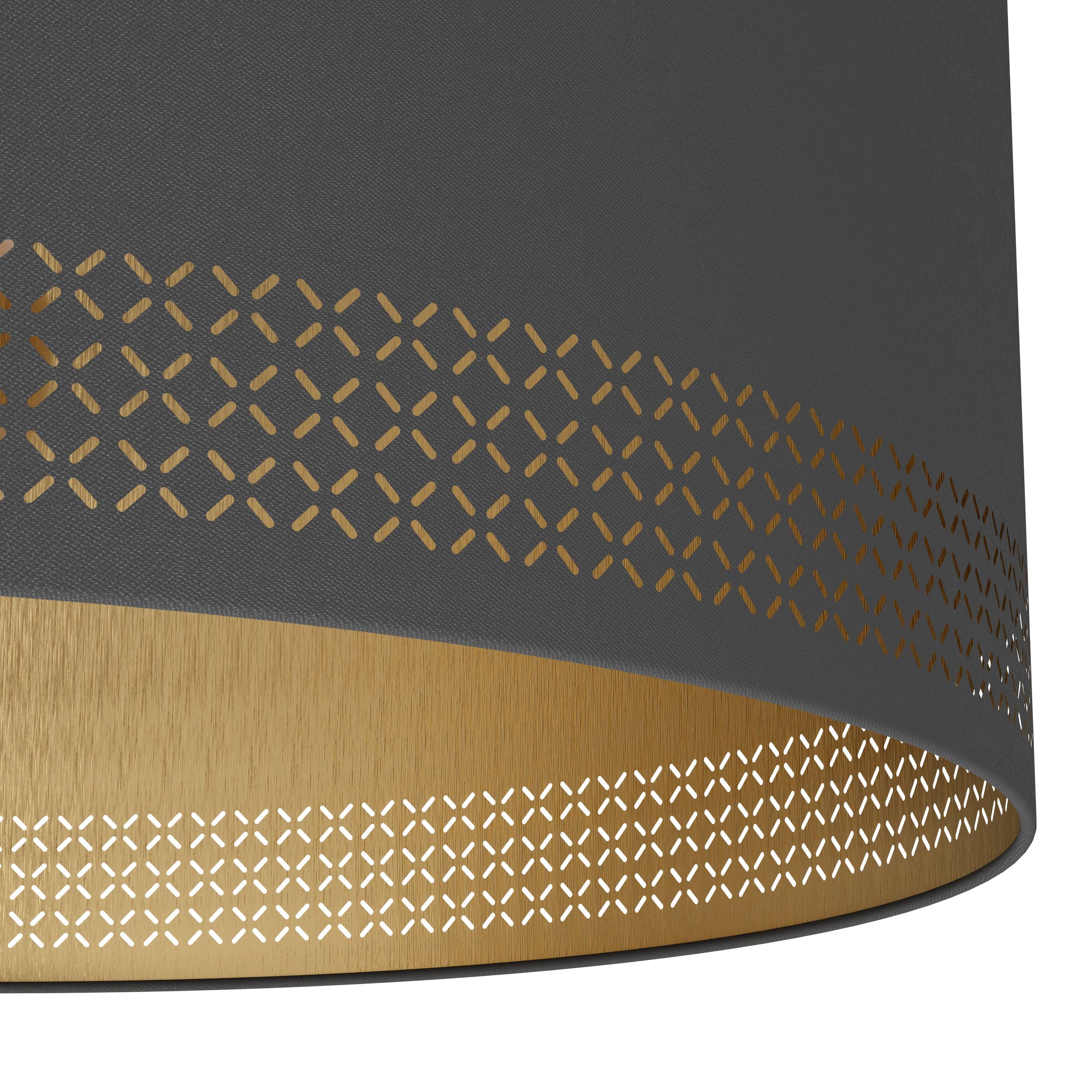 EGLO Deckenlampe Esteperra, 1 flammige Deckenleuchte Vintage, Retro | Wohnzimmerlampe aus Stahl und Textil in Schwarz, Gold, Küchenlampe, Flurlampe Decke mit E27 Fassung