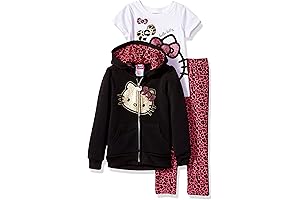 Hello Kitty Embroidered Kids Hooded Legging Set, Ages 4-12