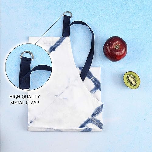 Miniatura 6 de Folkulture Delantales para mujer con bolsillos o delantal de chef con correa ajustable para el cuello, delantal ajustable para cocina, cocina,