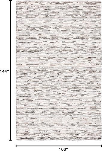 Miniatura 9 de SAFAVIEH Elements Collection ELM202T - Alfombra moderna de viscosa de 6 x 9 pies, color marrón y gris claro