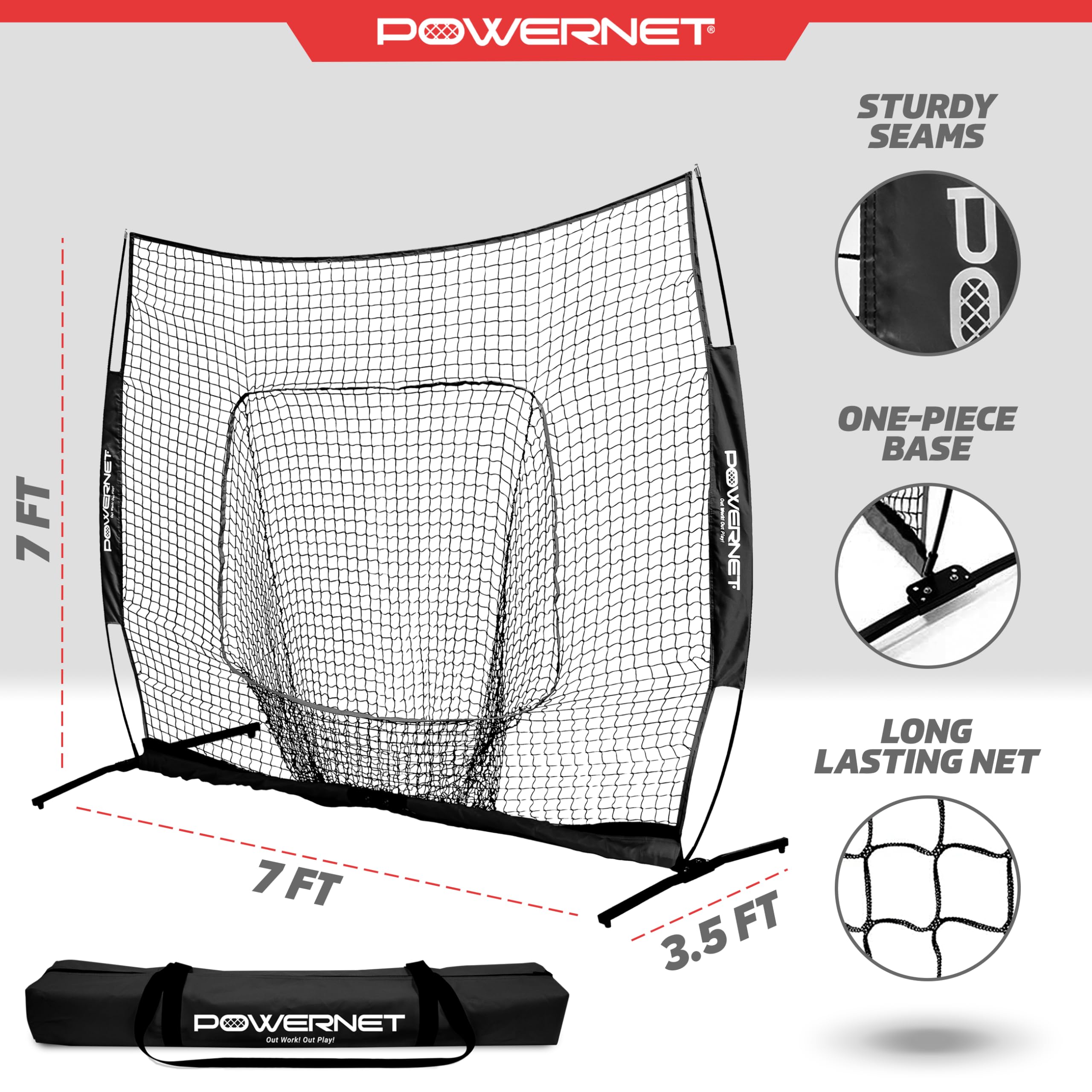 Snapklik.com : PowerNet Pro One Piece Softball Baseball Net, Portable ...