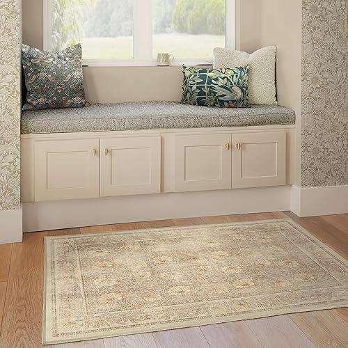 Vista 231 de RUGGABLE x Morris & Co Tapete prémium de pasillo lavable, para pasillo, cocina, entrada, sala de estar, dormitorio u oficina, con base Madreselva