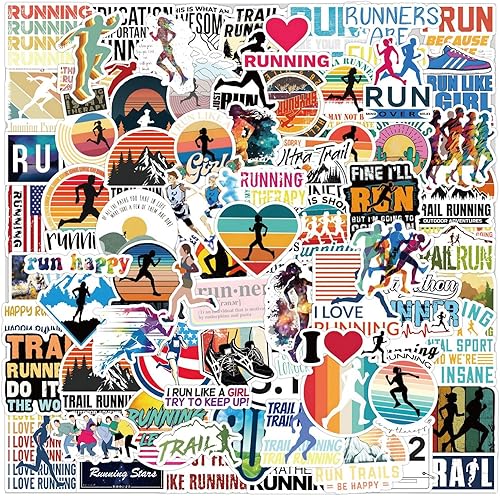 105 calcomanías para correr a granel, calcomanías motivacionales para niños, adolescentes, adultos, corredores, vinilo impermeable para botella de
