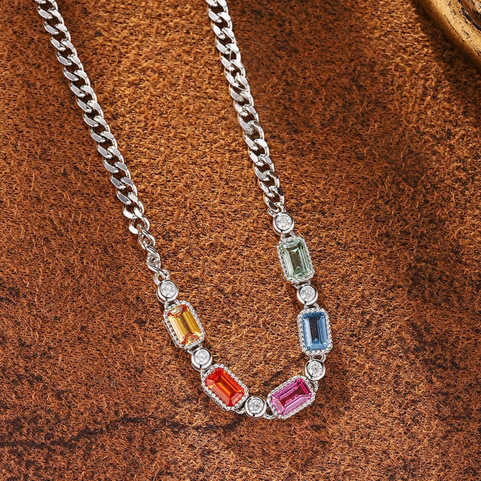 Pulseras para hermana mayor para mujer, cadena de oro blanco de 9 quilates, 14 quilates y 18 quilates con zafiro y moissanita creados en laboratorio de 3,5 quilates, pulseras de abalorios para