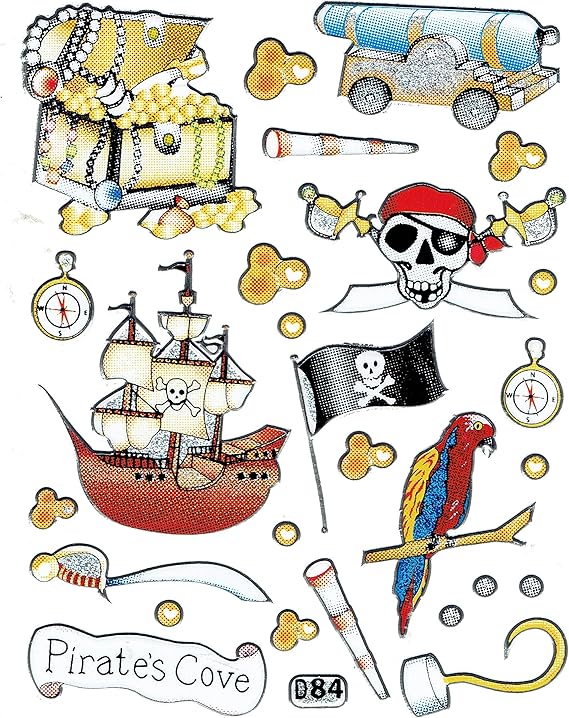 Schatztruhe Piraten Säbel Papagei Totenkopf Pirat Schatz Kanone bunt ...