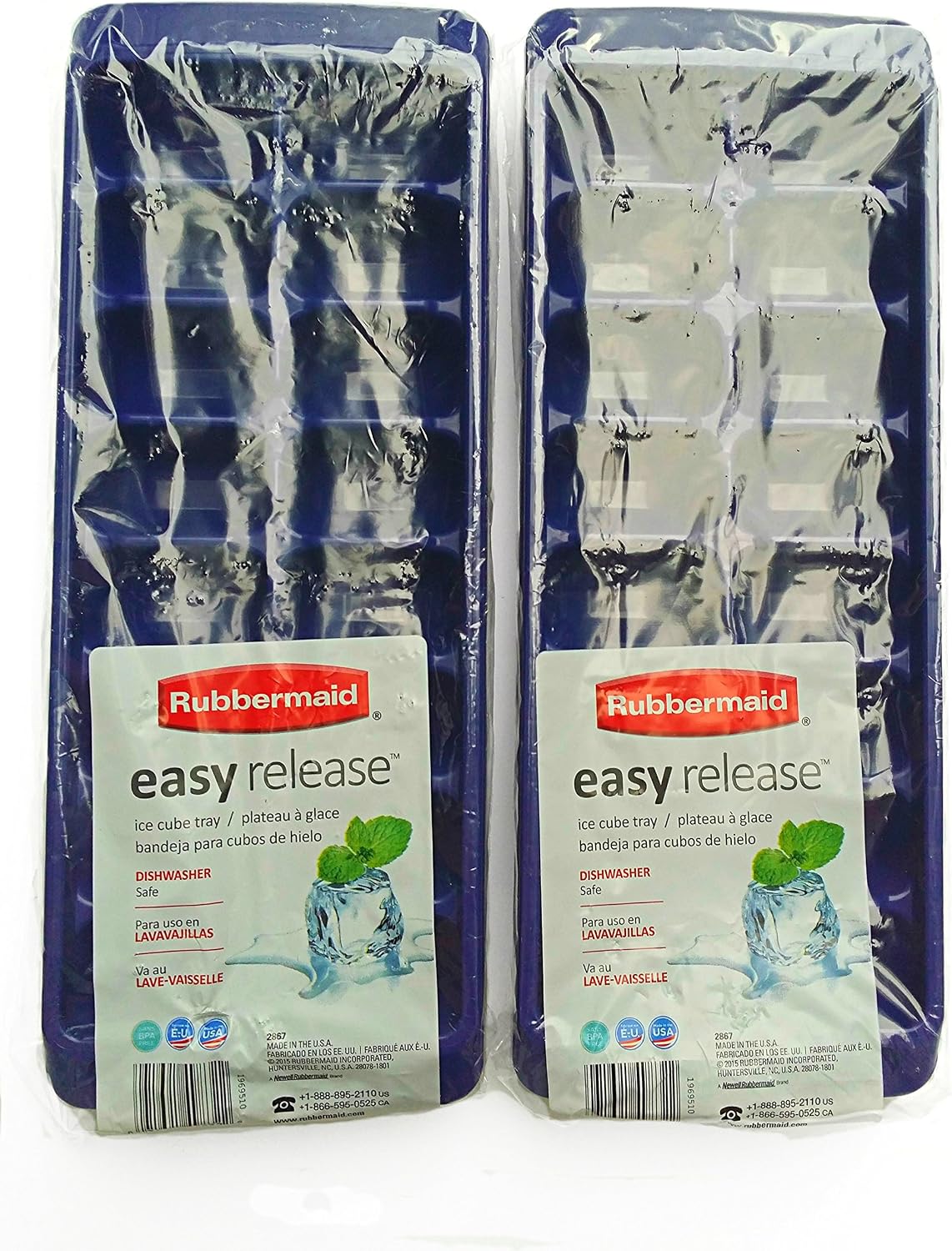 Juego de 2 moldes para cubitos de hielo Rubbermaid morado miniatura 1