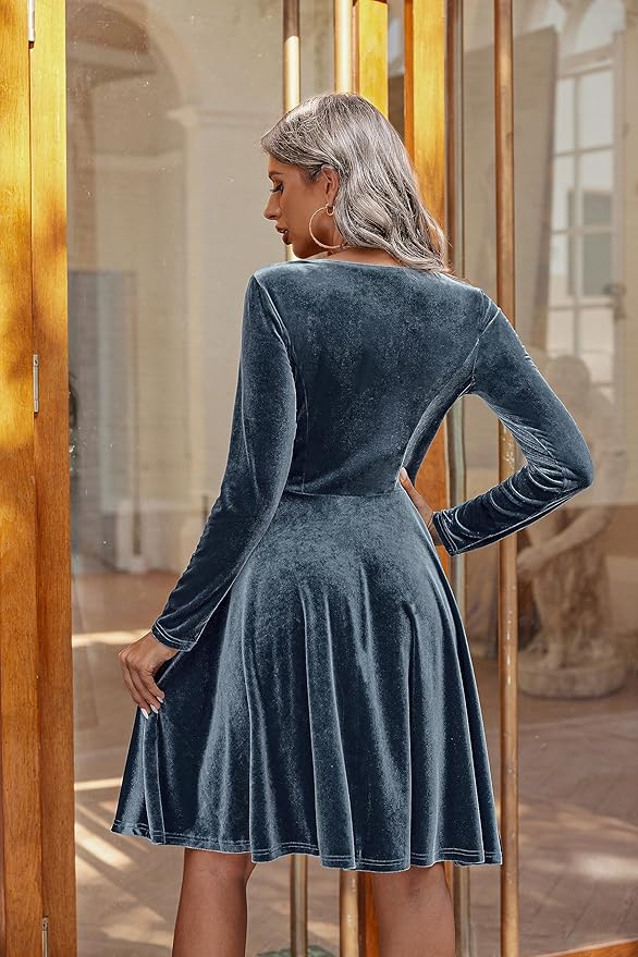 Zwarte Fluwelen Jurk met Chiffon Mouwen - Elegante Damesjurk | Gemaakt