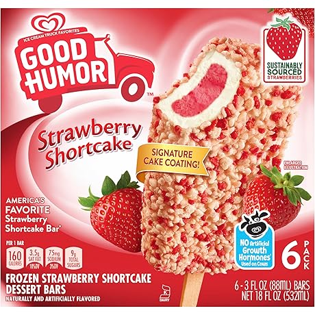 Frozen Dairy Dessert Bars, Strawberry Shortcake