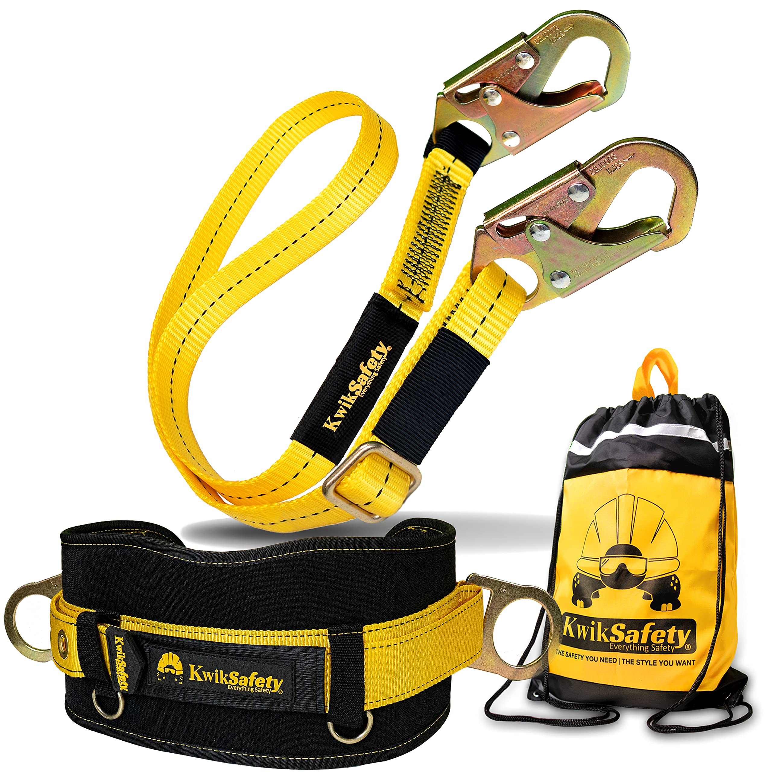 KwikSafety - Charlotte, NC - Copperhead Safety Lanyard [Combo] Single Leg No Shock Absorber ANSI OSHA Work Positioning Lanyard