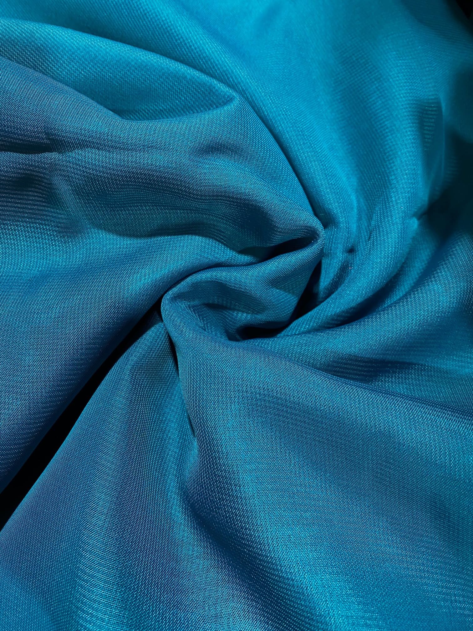 Fancy Textiles 100% Polyester Chiffon Fabric 60'' Wide (5 Meter, Teal)