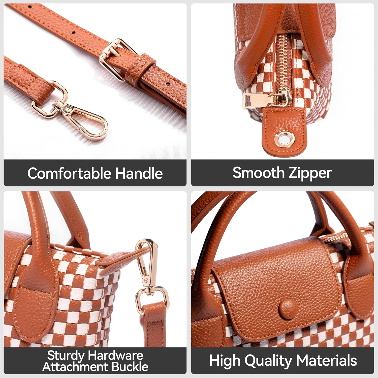 Small Woven Crossbody Bags for Women - Vegan Leather Mini Shoulder Purse & Cute Handbag - Y2K Dumpling Tote | Woven Crossbody Bag