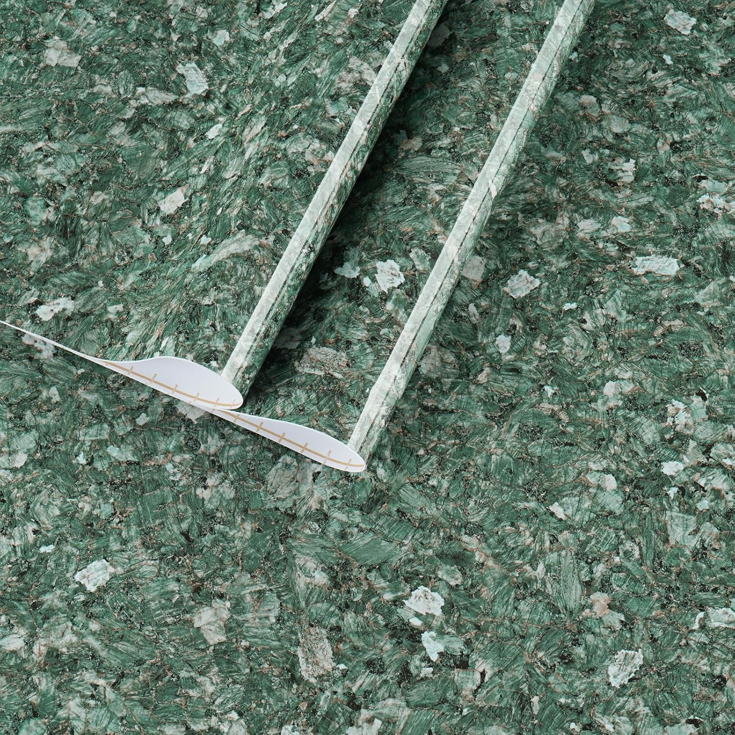 Green Marble Granite Contact Paper Countertops Peel and Stick Wallapper for Kitchen Counter Glossy Contact Paper Waterproof Marble Green Wallpaper for Desk Walls Counter Top Wrap 15.7×200"