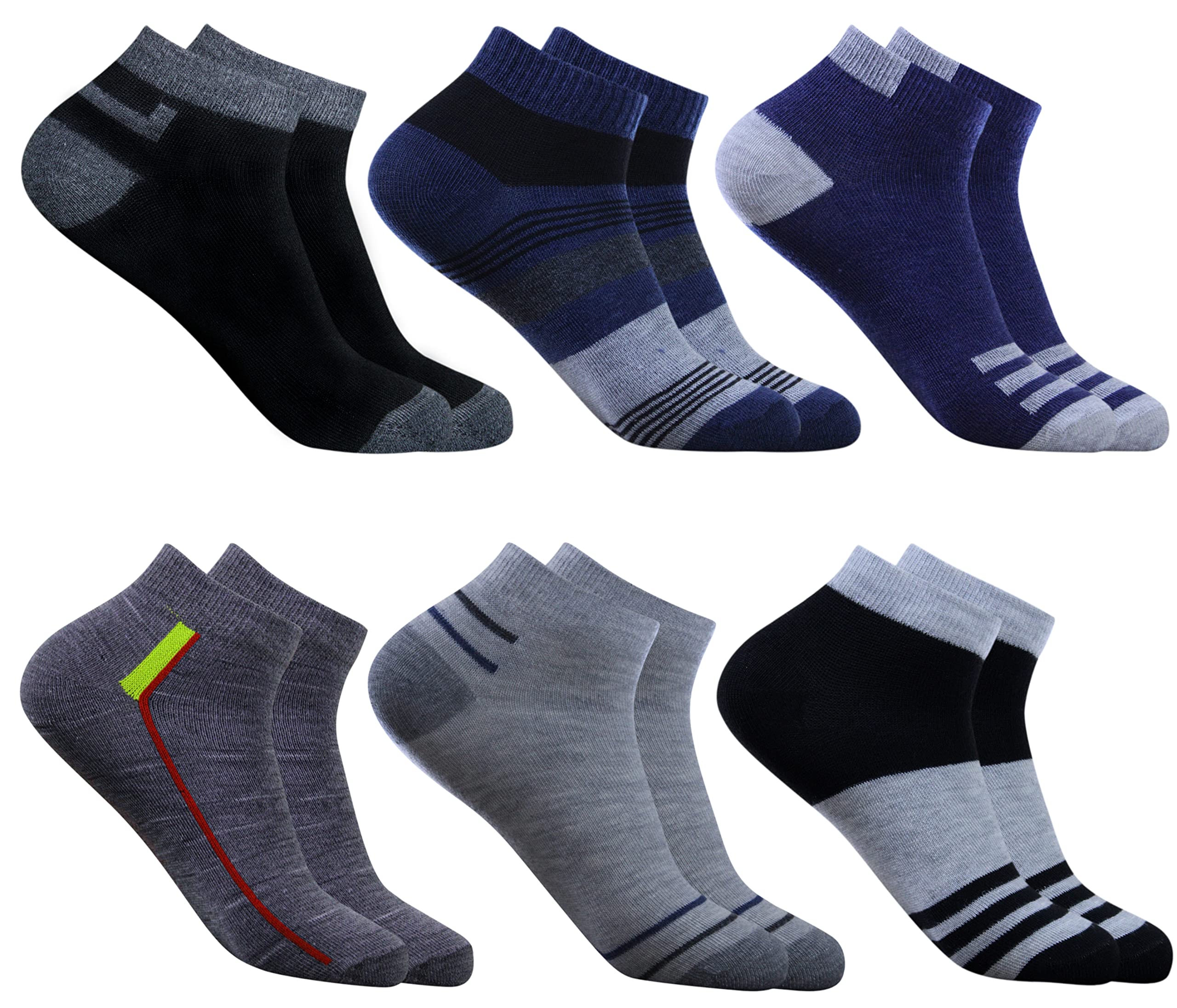 AXILARAnkle Sneaker Length Sports Socks for Men & Women (Unisex) Made With Durable, Breathable Cotton, Ideal for Regular Casual, Wear - Free Size