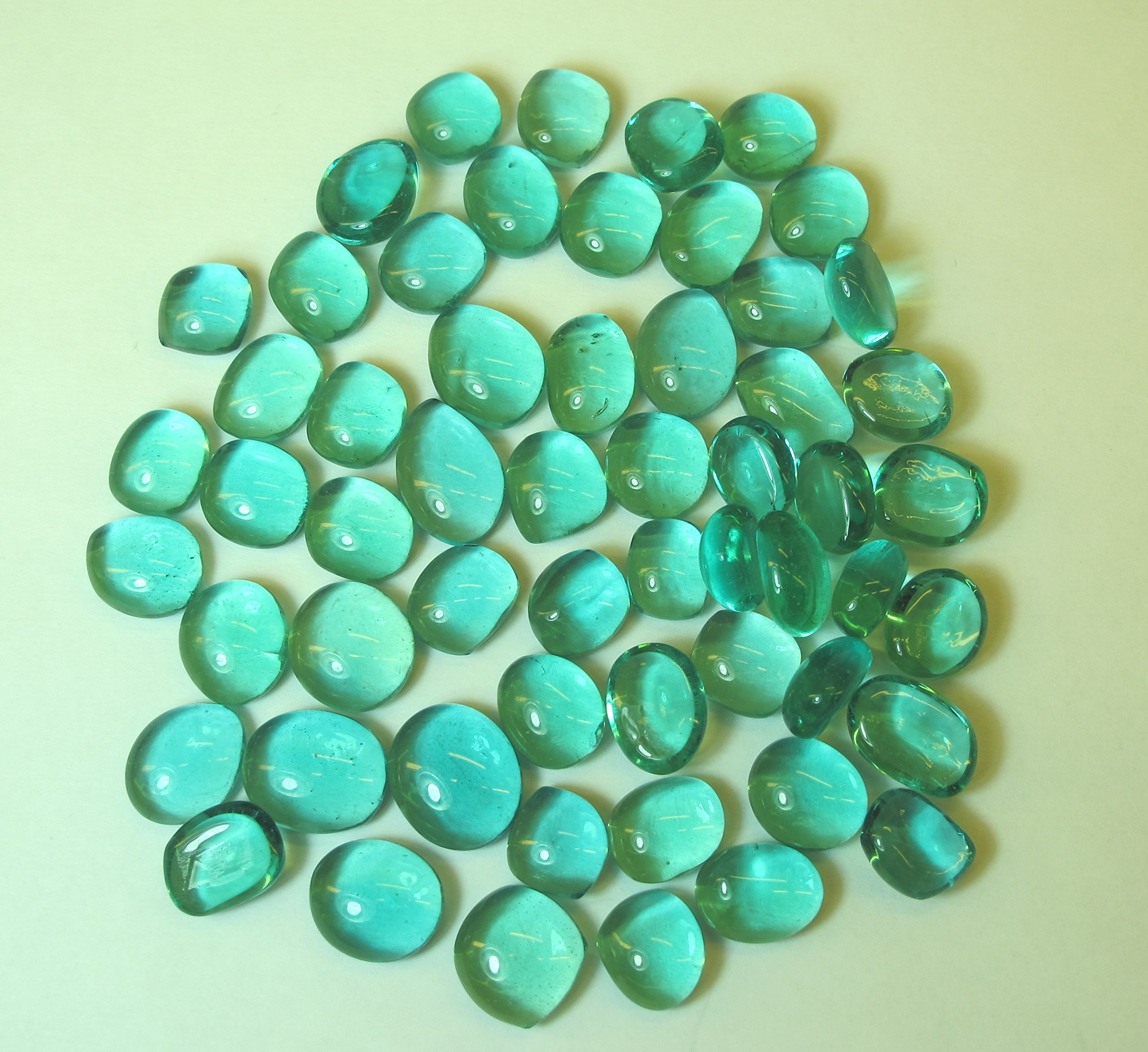 Ullmanglass Glass Pebbles – Decorative Stones Muggel Stones, Small (Diameter Approx. 13/15 mm), in Turquoise, 200 g package.