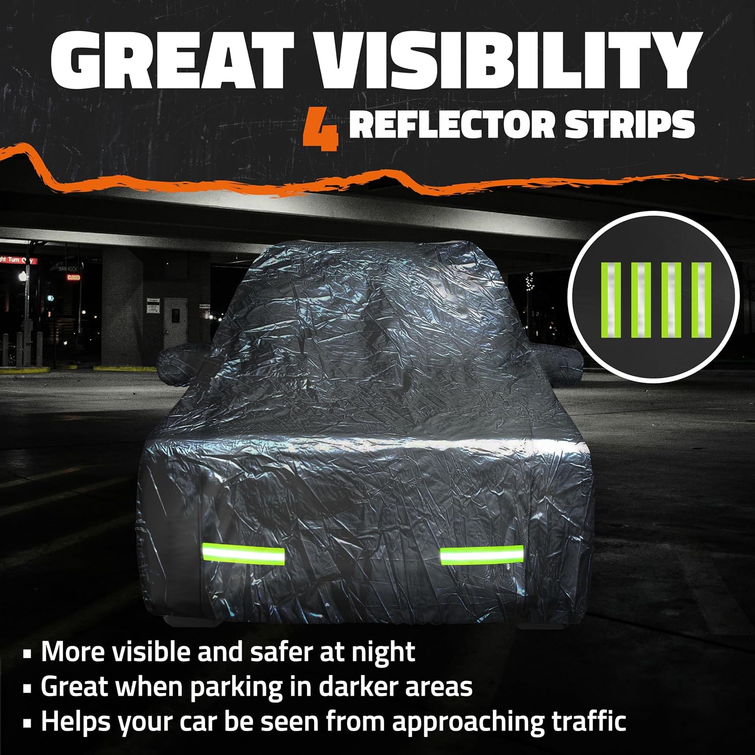 Mockins 182"x74"x68" Soft 190T Polyester Small SUV Cover with Strap | Small SUV Car Cover for Snow , Frost, Dust, UV & Rain| Outdoor & Indoor Car Covers for Automobiles | Full Exterior Covers