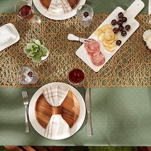 Miniatura 10 de DII Colección de mesa reutilizable para interiorexterior enrejado tonal, lavable a máquina, camino de mesa, 14x72, alcachofa