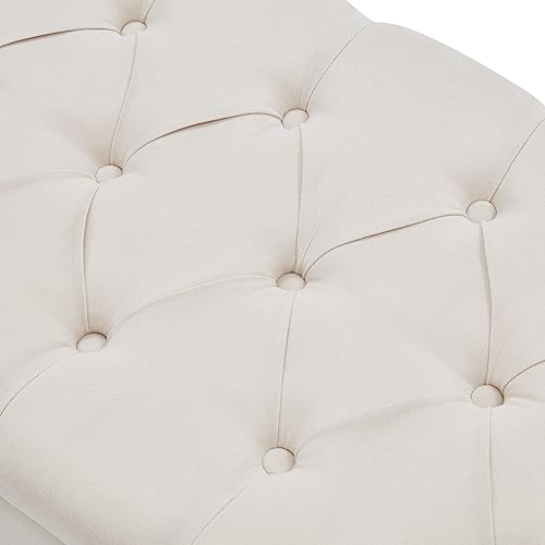 Miniatura 30 de HUIMO Banco de almacenamiento de 48 pulgadas, otomana de almacenamiento con brazos con patas de madera maciza de 7.5 pulgadas, banco de pie de cama