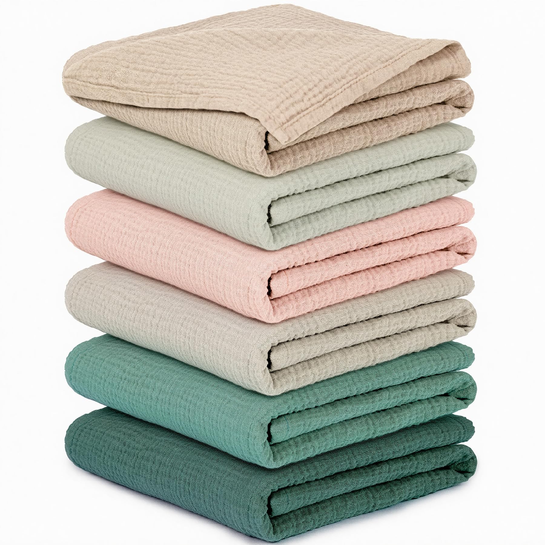 Lange Bebe 60x60cm - Lot de 6 Mousselines de Coton Langes Bébé, Ultra Douces, Absorbantes et Peau Sensible pour Bébé Filles et Garçons, Idéal pour Nettoyage et Protection, Lange Bebe en Gaze de Coton