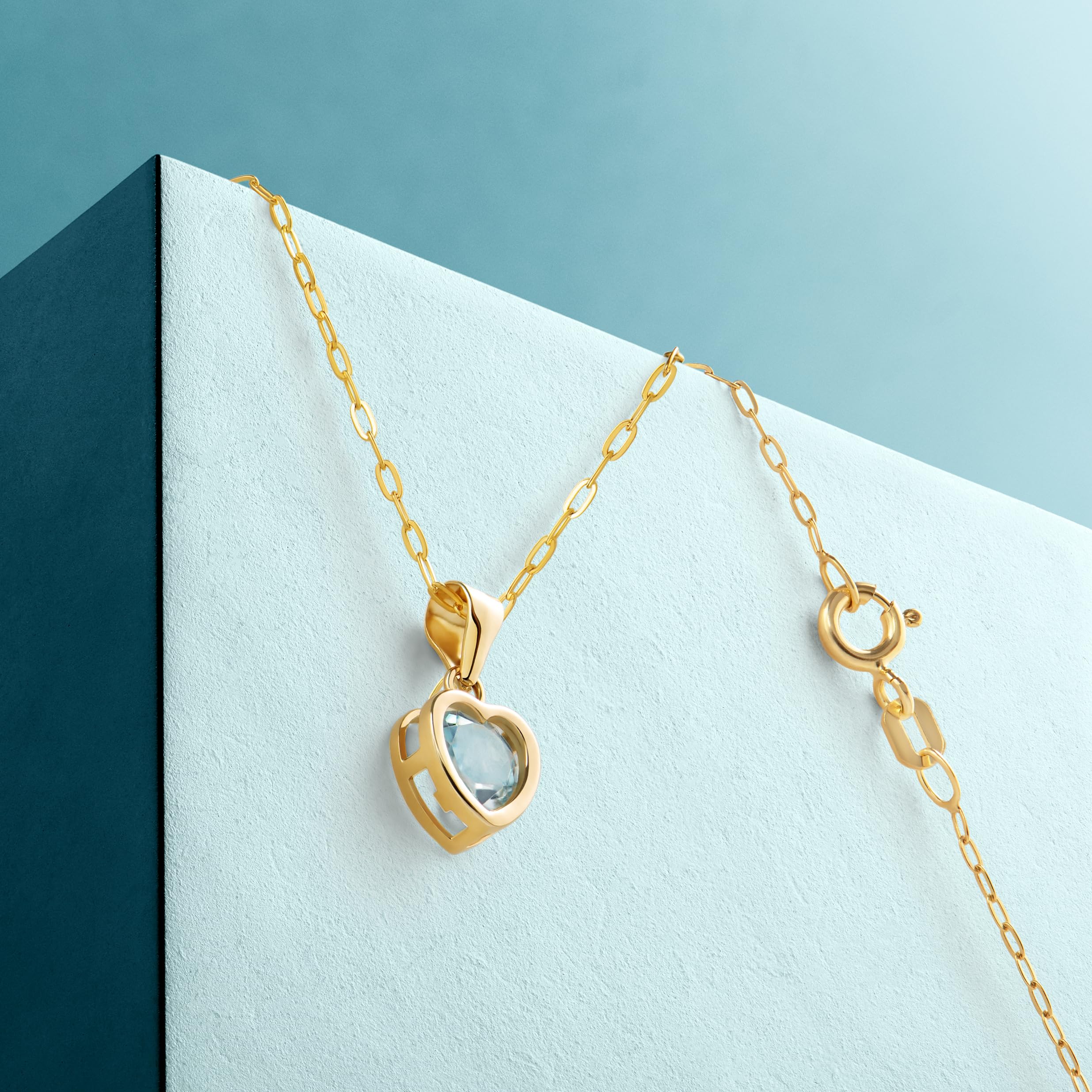 Miore MA9022N - Collar de oro amarillo de 9 quilates con topacio azul