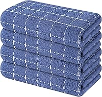 Vista 26 de Mordimy - Paños de cocina de 100% algodón de rizo, paños de cocina suaves y absorbentes a cuadros, trapos para lavar platos de secado rápido, Negro