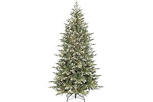 Pre-Lit 6.5' Artificial Blue Spruce Christmas Tree Enchants with Frosty Blue Foliage