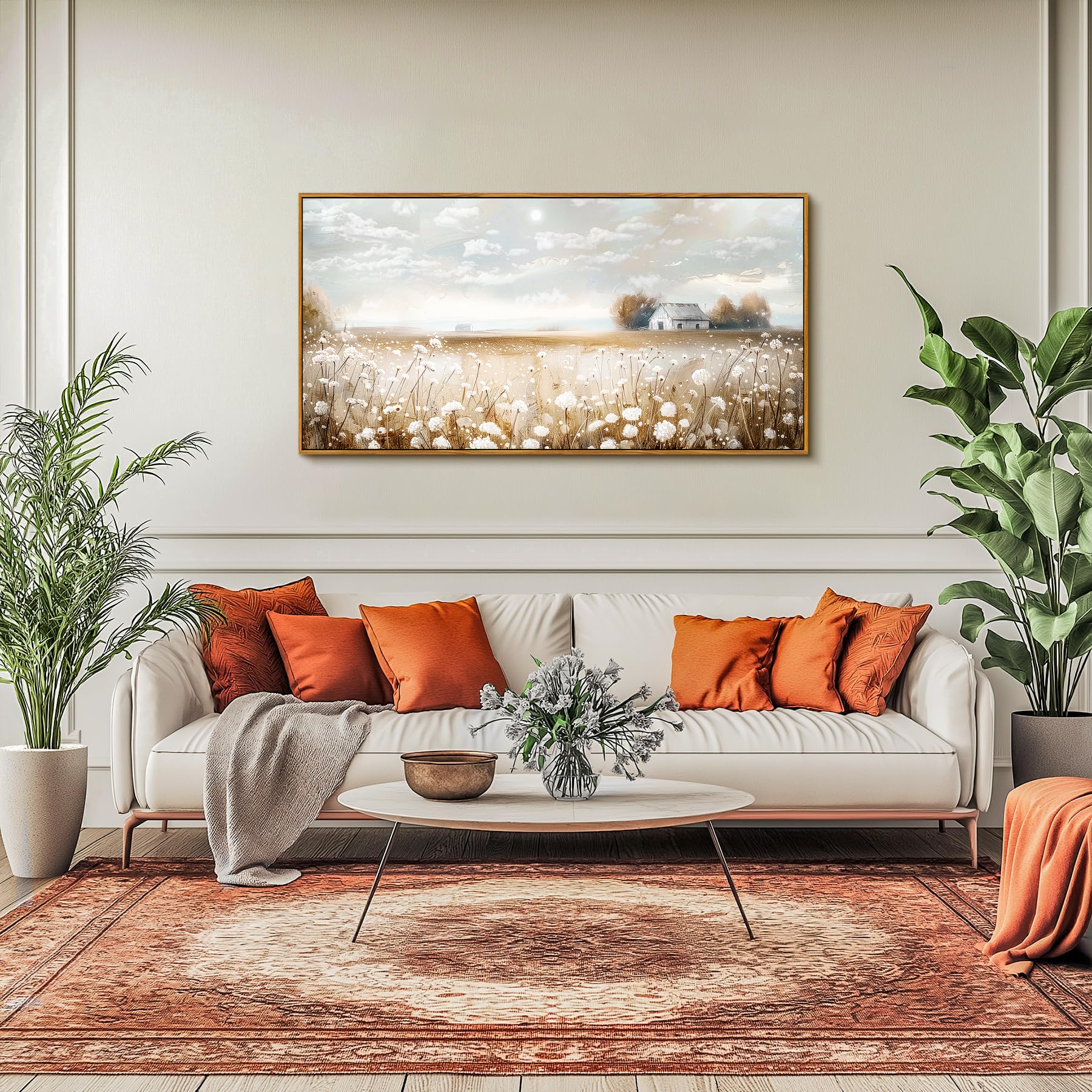 hyidecorart Flores Marcos Cuadros Decoracion Salon Moderno 60x120 cm | Temas Naturales, Impresión HD, Fácil de Colgar, Grandes Formatos, Lienzo, Decoración Mural Hermoso, Regalo, Instalación Fácil