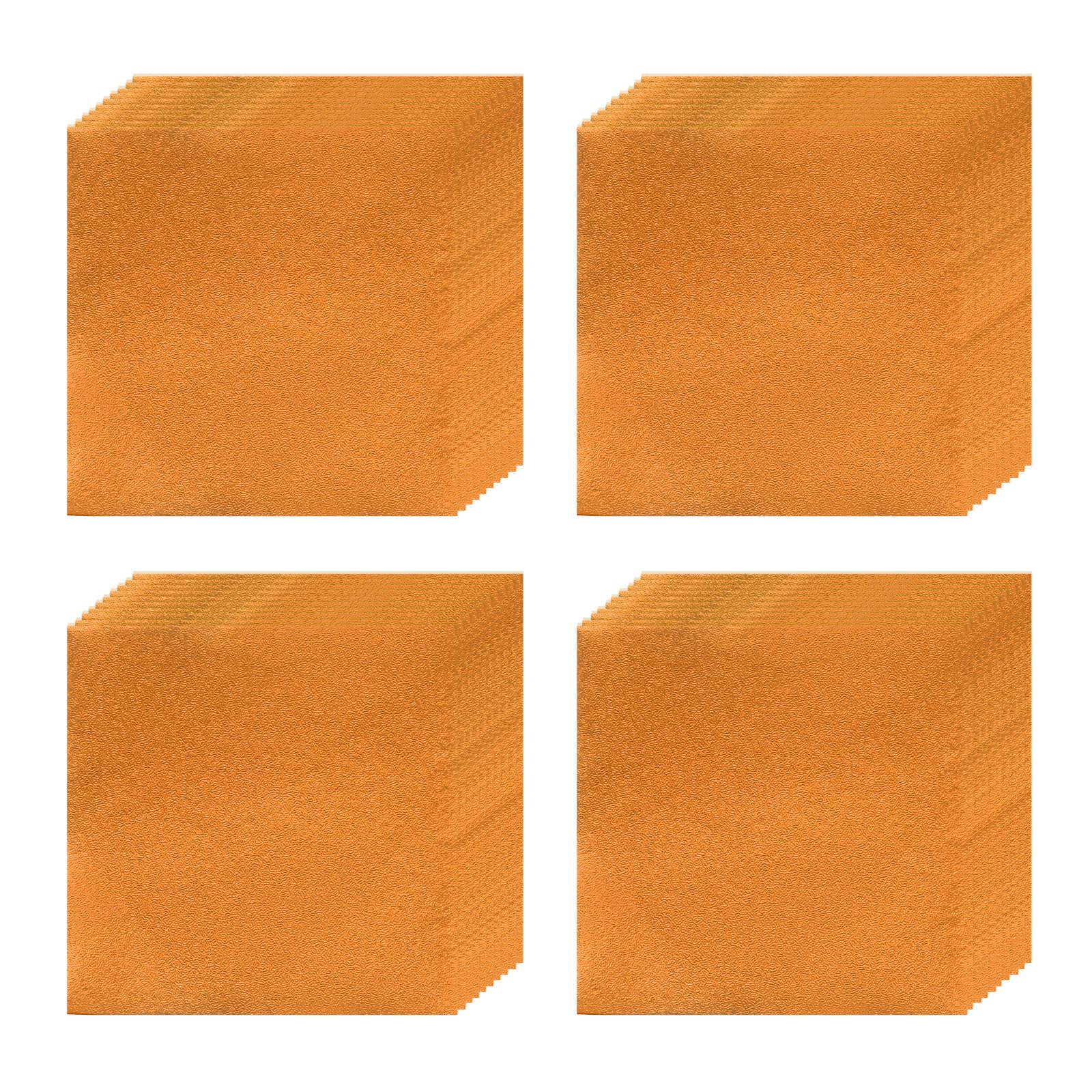 uxcell 100pcs Foil Candy Wrappers, 8 x 8 Inch Chocolate Bar Wrappers, Aluminum Foil Paper for Caramel Candy Packaging Decoration (Orange, Orange Peel)