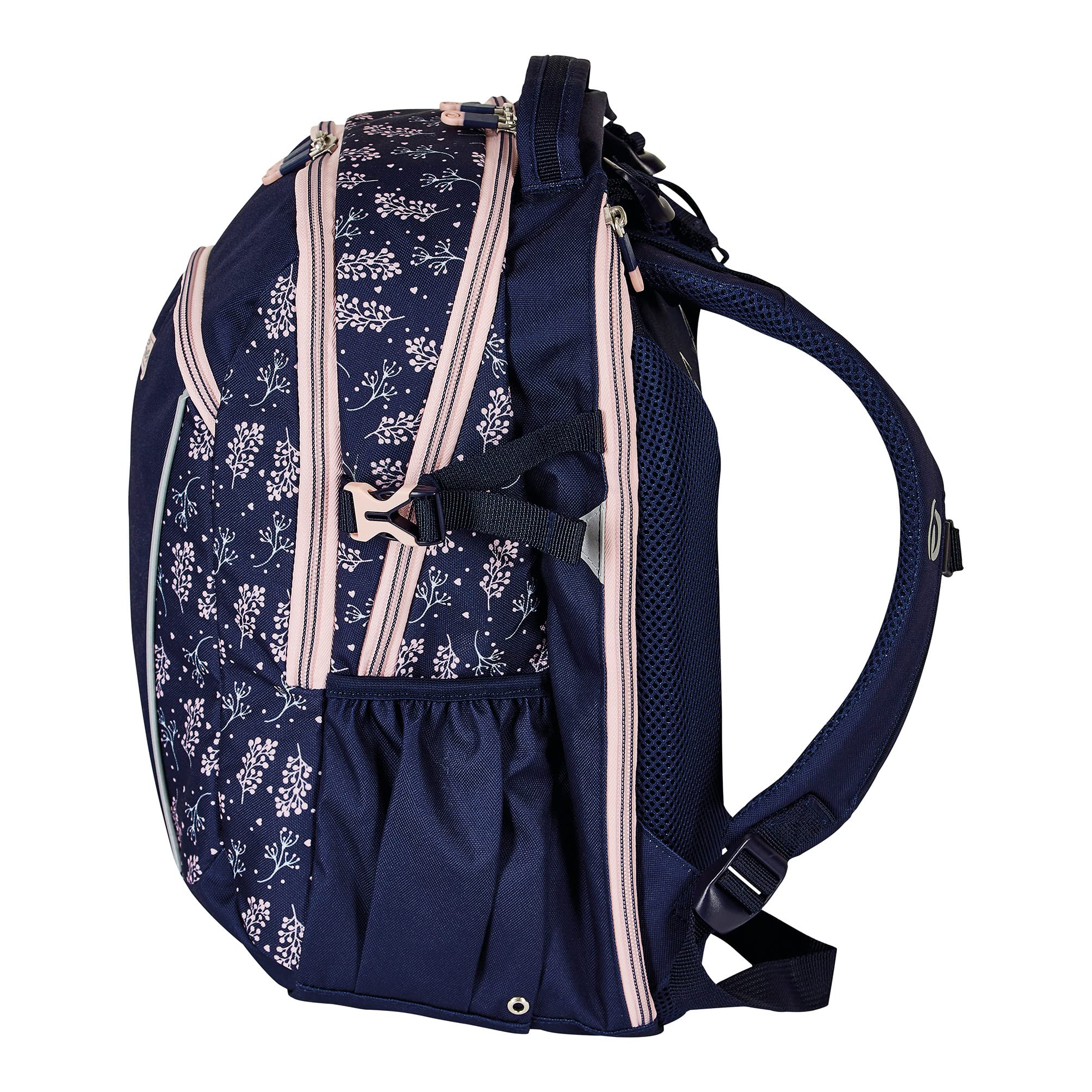 Herlitz Plecak szkolny Ultimate Blossom młodzieżowy Tornister Torba na plecy, Pojemność 24l, Męski Damski Unisex Sportowy, Dla Ucznia Studenta Na co dzień, Pojemny Wytrzymały Odblaski