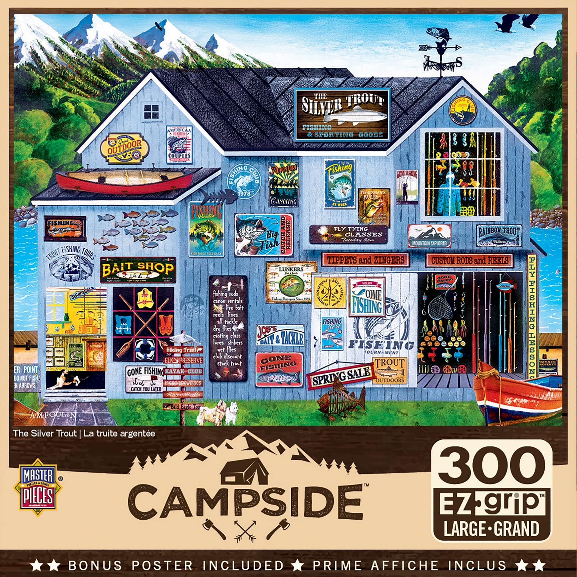 MasterPieces 300 Piece Jigsaw Puzzle for Adult, Family, Or Kids - The Silver Trout - 18"X24" - Family Owned American Puzzle Company