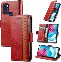Vista 273 de Funda para Honor X7, Funda para Honor Play 30+ Plus Funda de piel sintética con ranuras para tarjetas Funda con soporte abatible Rojo