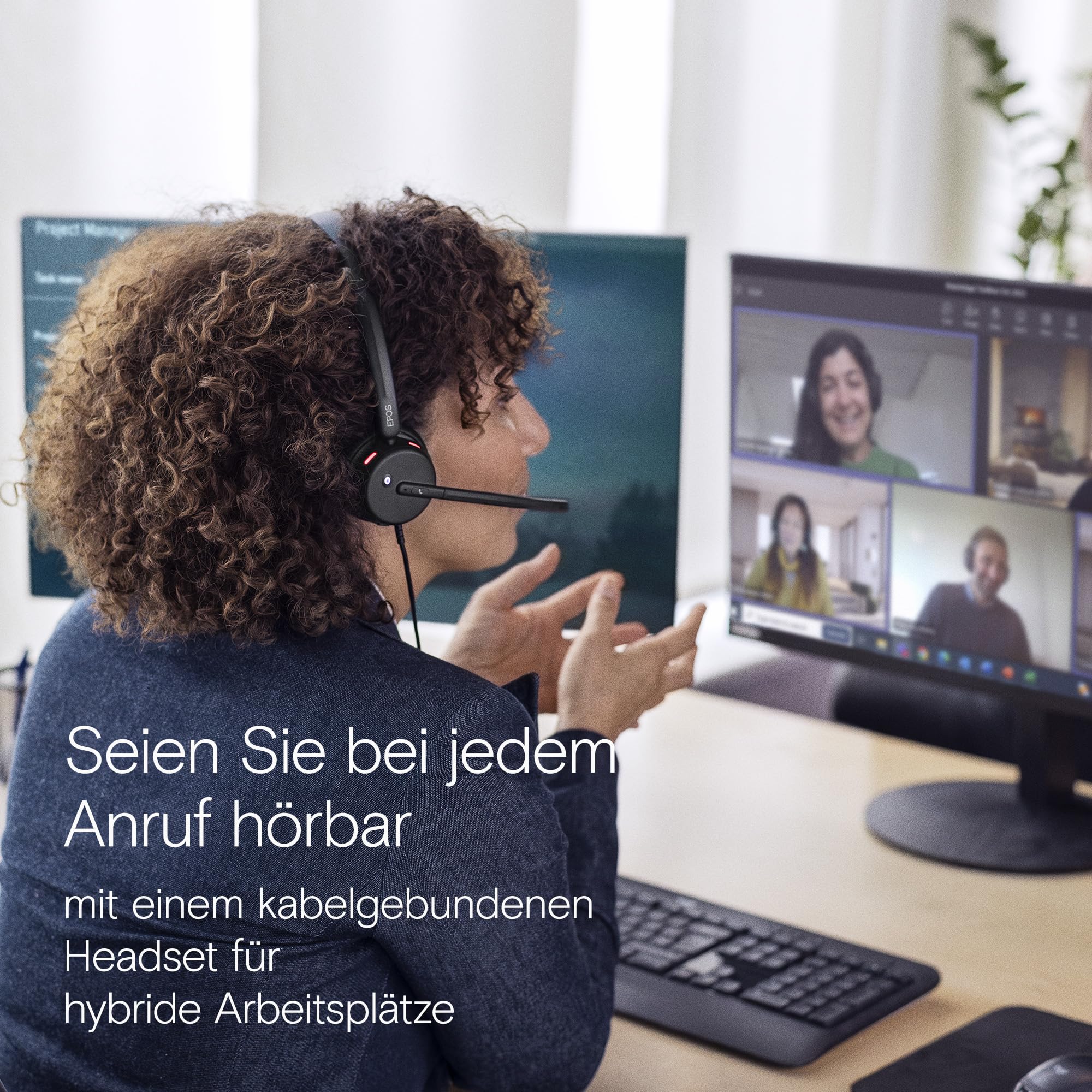 EPOS Impact 460T - Doppelseitiges On Ear USB C & USB A kabelgebundenes Headset mit dualem Noise-Cancelling-Mikrofon, Microsoft Teams Zertifiziert, Plug-and-Play, für Büro, Remote, Zoom und Business
