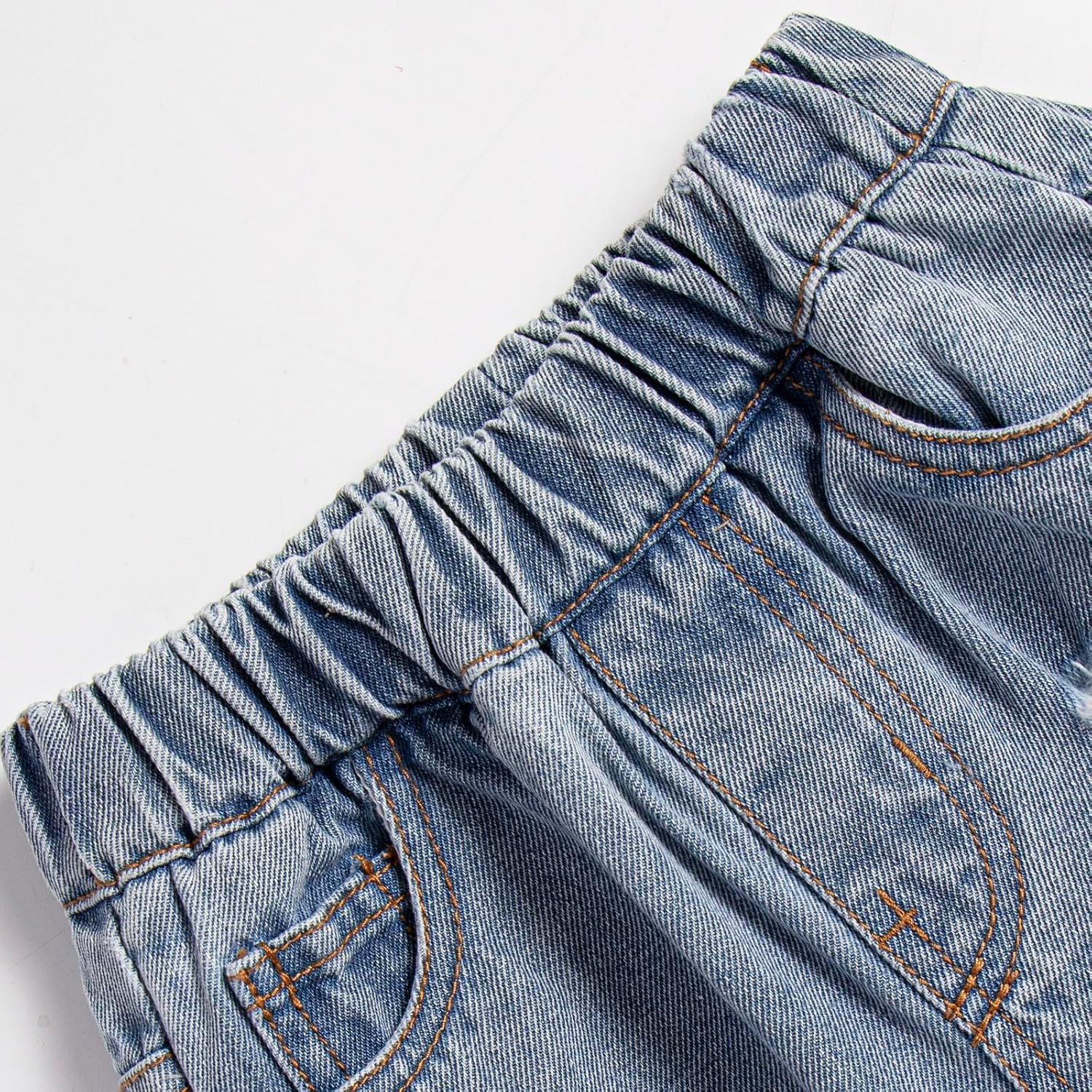 Girl's Jeans Elastic Waist Straight Wide Leg Cute Patterned Denim Pants