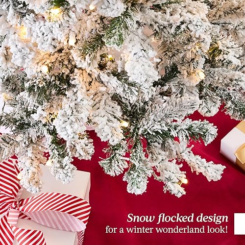 Miniatura 6 de Best Choice Products - Árbol de Navidad artificial, de 6 pies, iluminado previamente, con nieve, para casa, oficina, decoración de fiesta, 250 luces