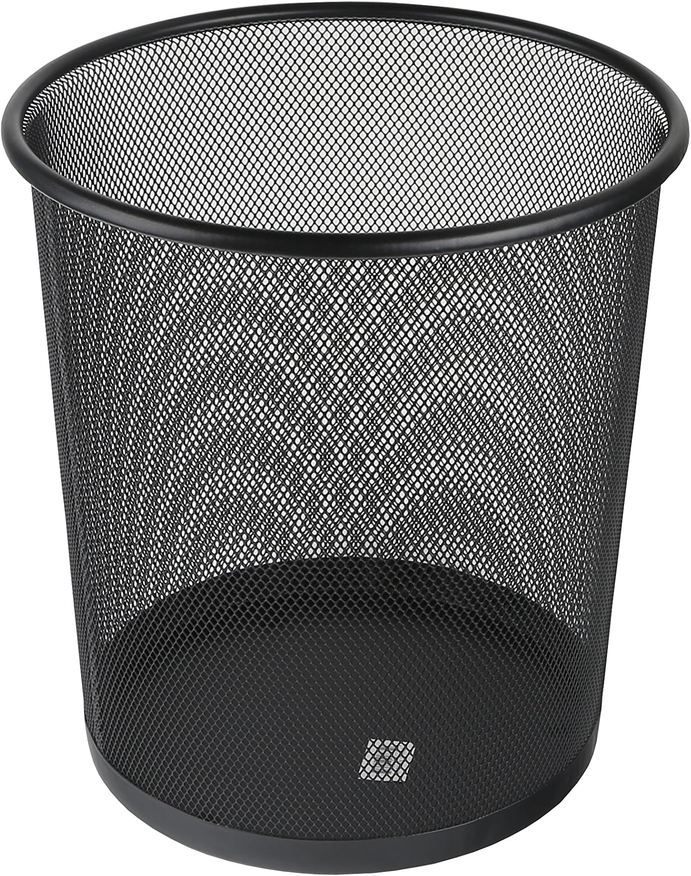 Matsuta Medium Metal Mesh Bin Round Wastebasket, 11 x 14, Black