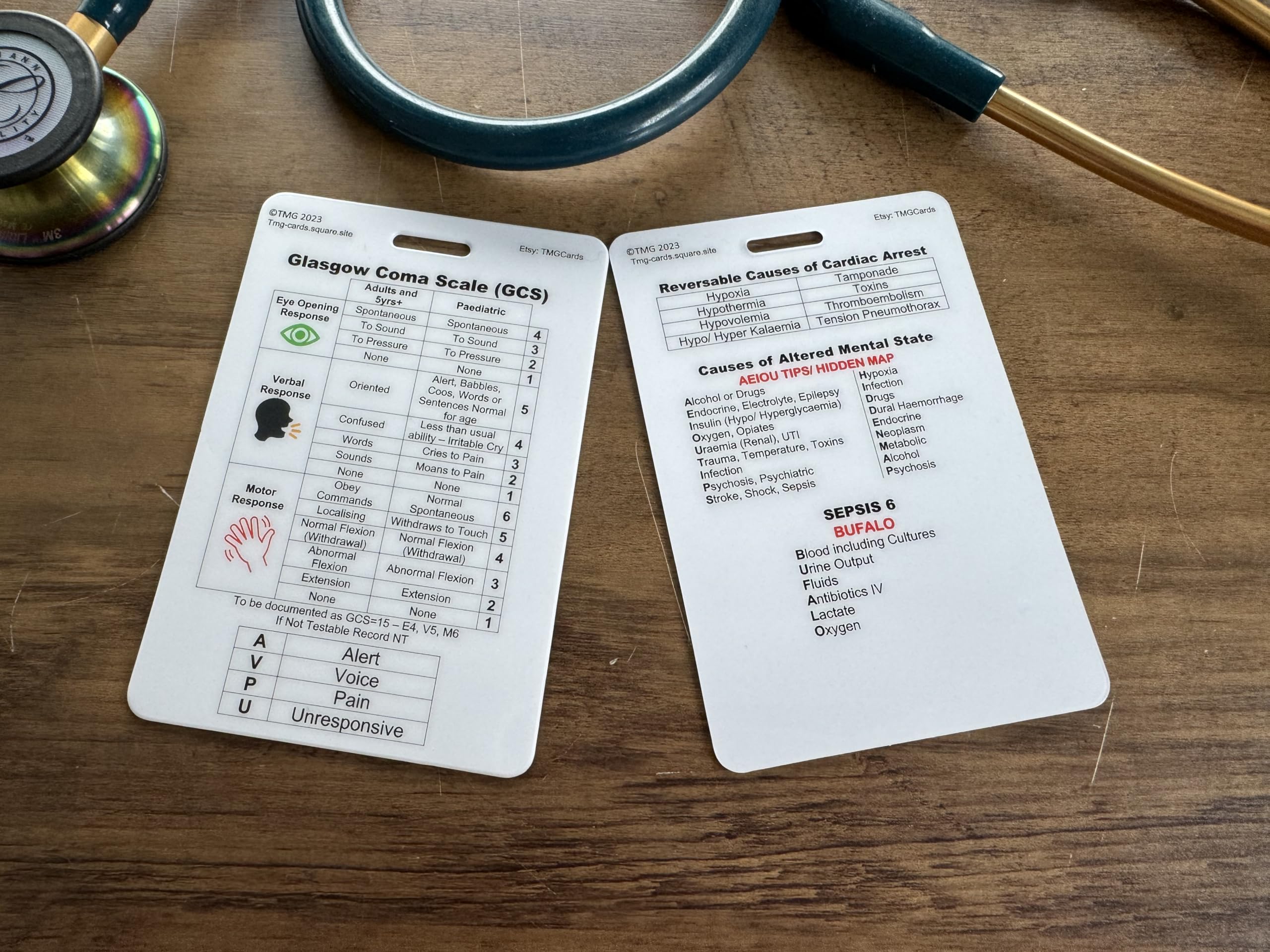 Set of 8 Healthcare, Medical, Nursing Educational Reference Cards. Durable, Wipe Clean Reference Cards for Nurses Paramedics - Image 4