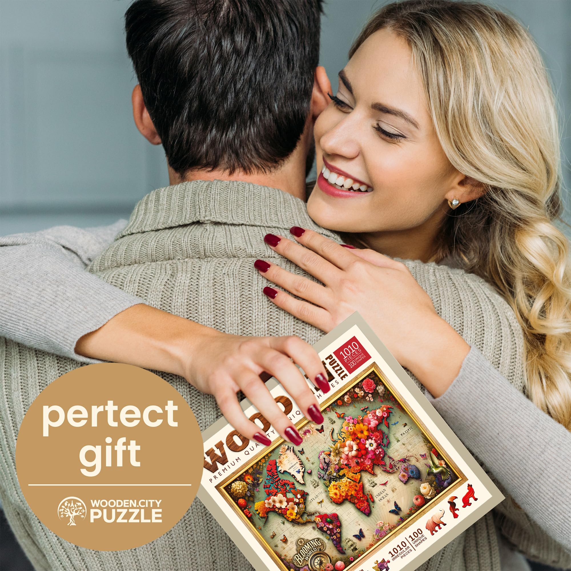 WOODEN.CITY Rompecabezas de Madera para Adultos - Diseño Único de Mapa Colorido, Puzzle Madera 1000 Piezas, Desafiante para Entusiastas de los Rompecabezas.
