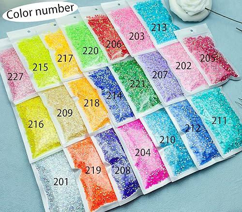 Miniatura 6 de Mulutoo 3000 diamantes de imitación de resina de 0.197 in con parte trasera plana de color AB para botellas, vasos, maquillaje de cara, decoración