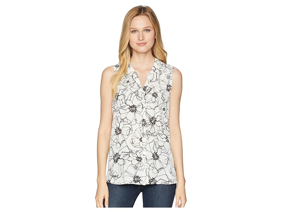 

NYDJ Sleeveless Pintuck Pleat Back (Indigo Petals Vanilla) Women's Sleeveless