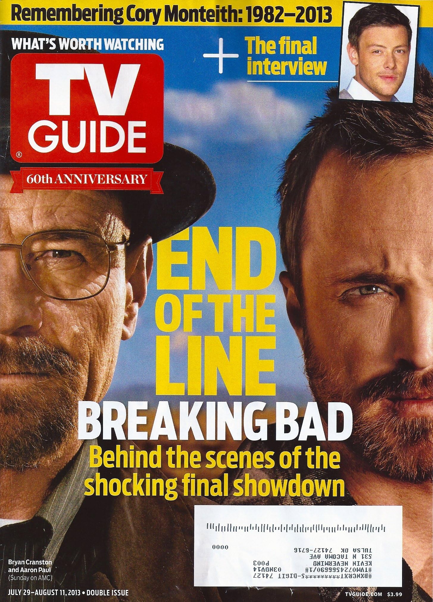 Bryan Cranston, Aaron Paul, Breaking Bad, Cory Monteith, David Duchovny, Gillian Anderson, The X-Files - TV Guide