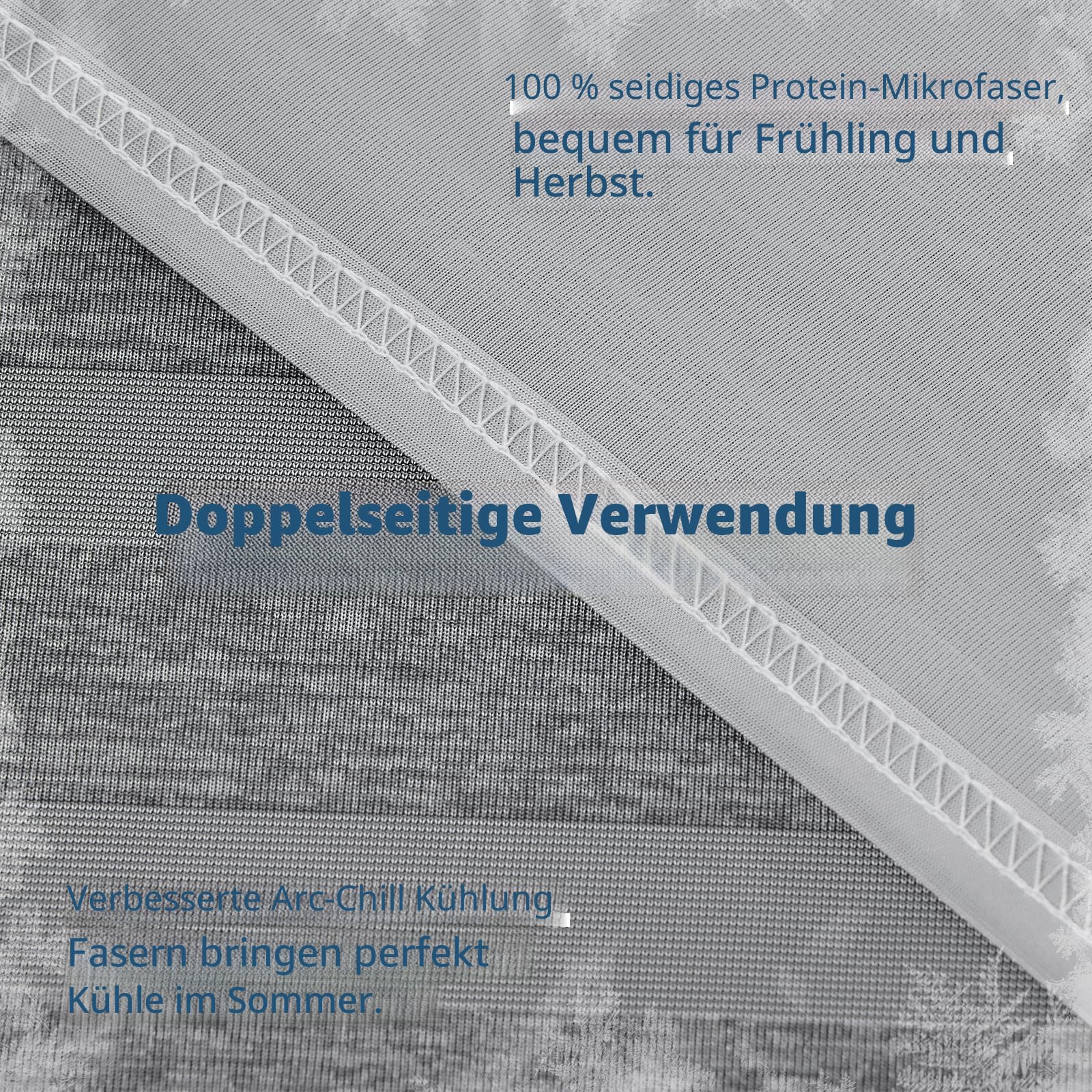 EMME Kühldecke Kühlende Decke, Arc-Chill Q-Max>0,5, 228 x228 cm, 2 in 1 Doppelseitige Dünne Sommerdecke, Leicht Atmungsaktiv Tagesdecken, Sofa Decken,Bettüberwurf Groß Kuscheldecke,Grau Gestreift
