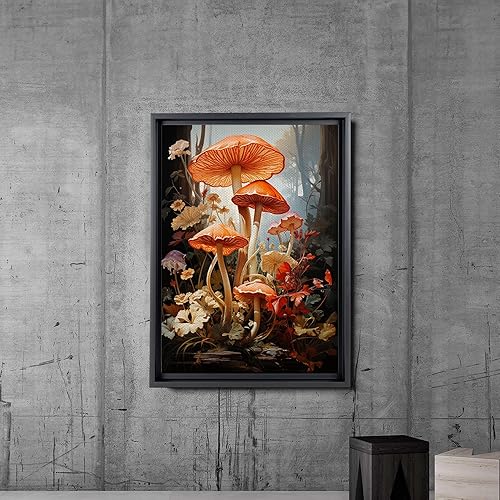 Miniatura 2 de Vintage Frog Mushroom Wall Art Prints,Cute Frog Mushroom For Kids Classroom Retro Creativity Nature Illustration Print Wall Art Picture for Living