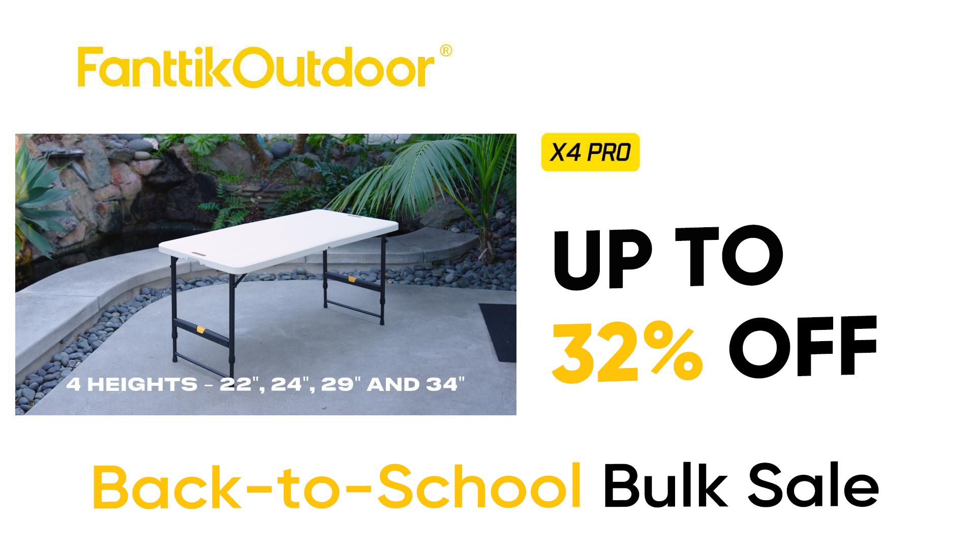 Amazon.com: FanttikOutdoor Folding Table 4 Foot, Effortless Quick