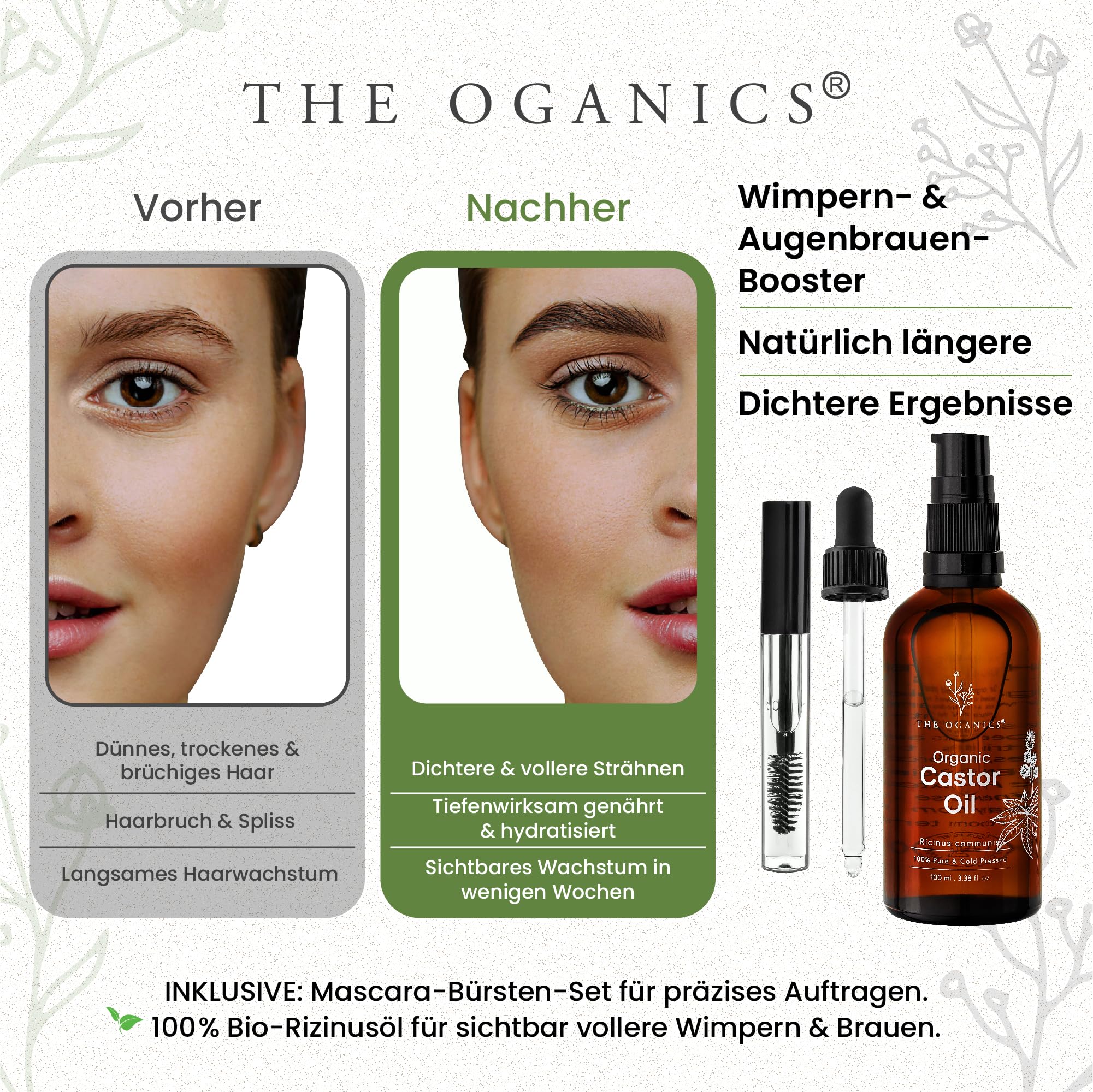 THE OGANICS® Castor Oil Organic 500ml, Cold Pressed, Hair Growth Oil, Lash Serum, Beard Oil - Image 4