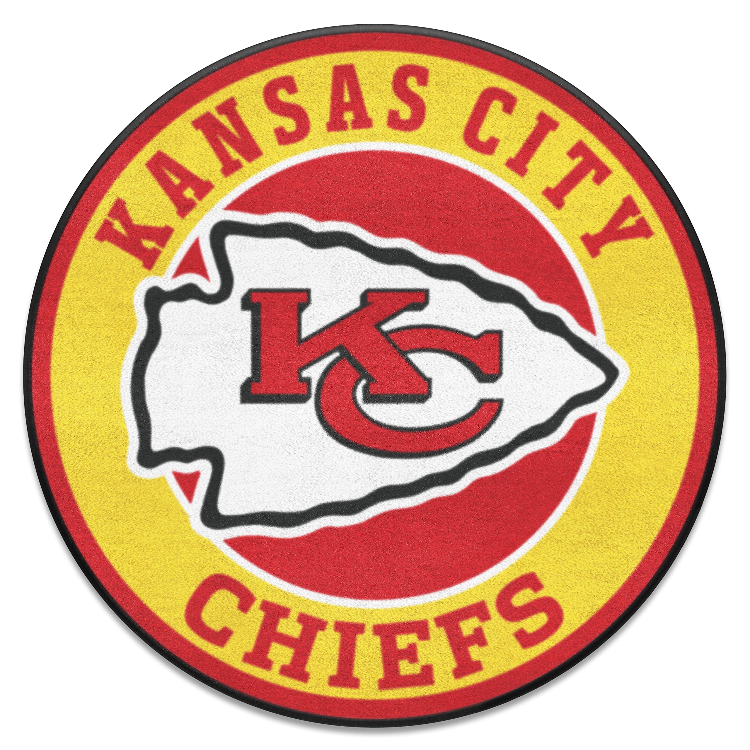 FANMATS 17963 Kansas City Chiefs Roundel Rug - 27in. Diameter