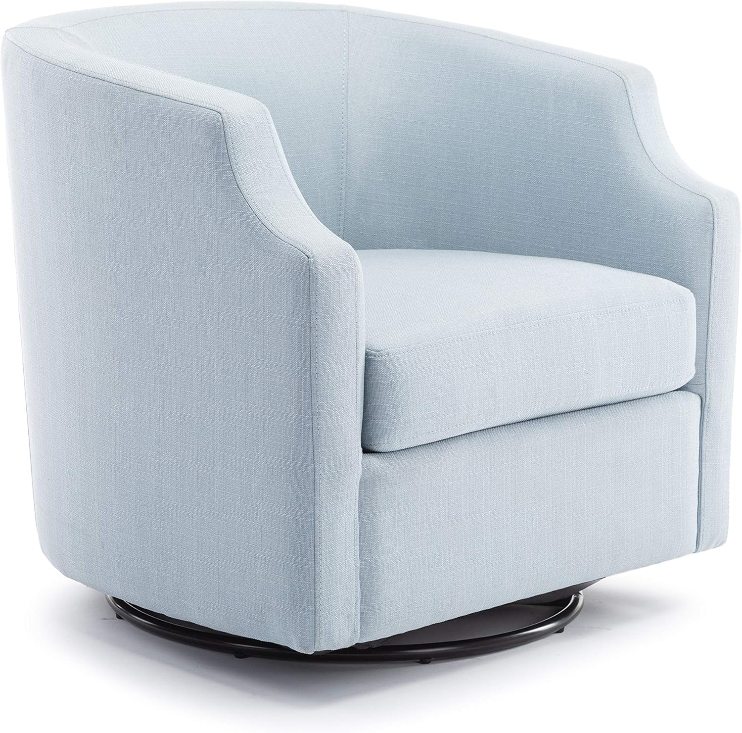 Isabelle Sky Blue Swivel Glider Barrel Chair - Ultimate Comfort!