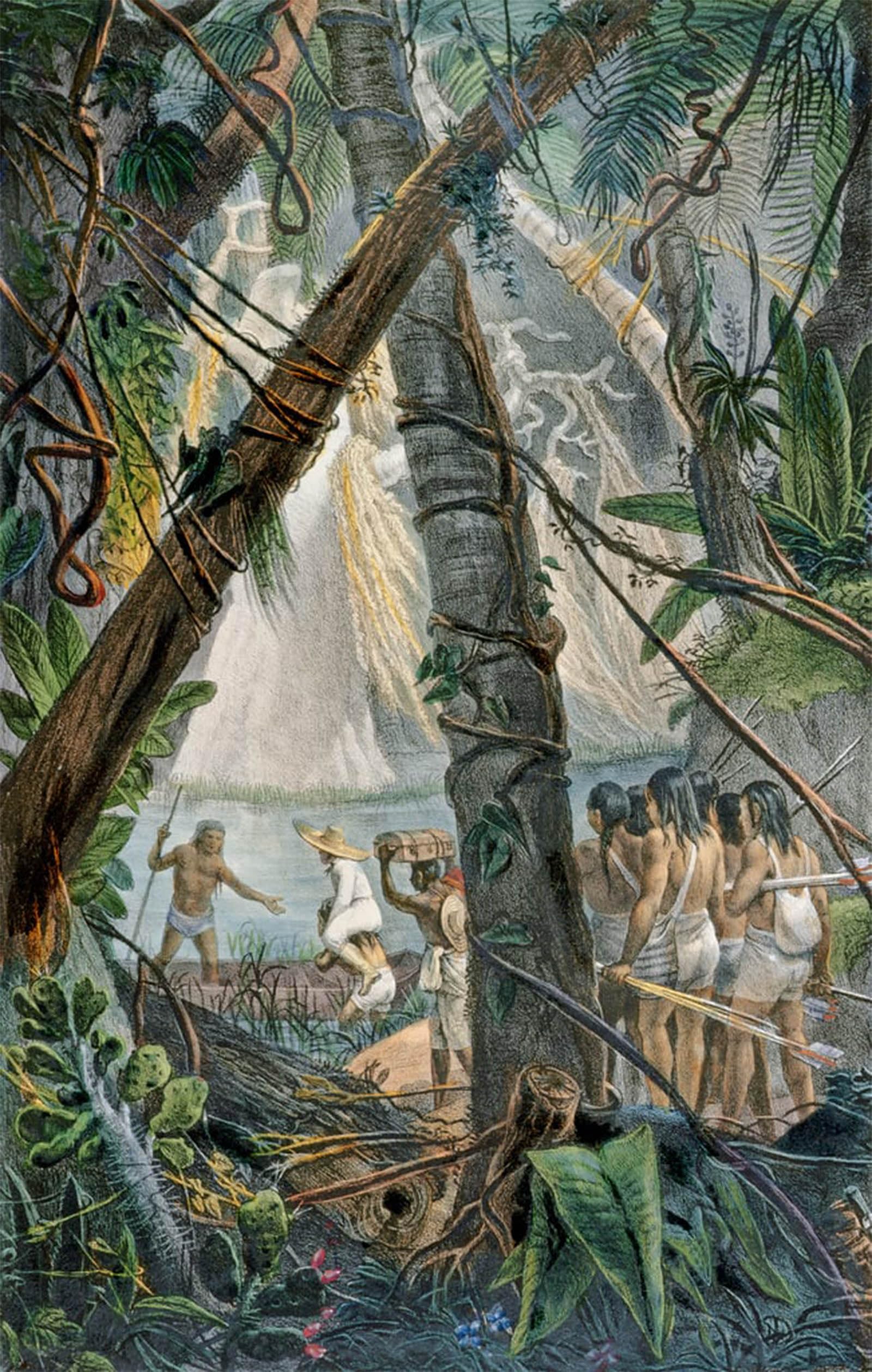 SERENDIPITP Retro Picture Poster Wall Art Pictures Painting Goyanas Indians Pernam bouc North East Brazil by Jean Baptiste Debret Wall Art Canvas Print for Wall Decor 60x90cm