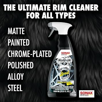 SONAX Beast Wheel Cleaner | Color-Changing Formula for Wheels & Rims | Dissolves Baked-On Contamination, Road Grime & Iron Particles | Safe for Factory and Aftermarket Finishes | 1 Liter | 33.8 oz