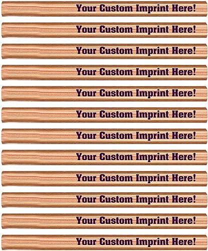 Miniatura 7 de Express Pencils Lápiz de carpintero personalizado verde brillante impreso con tu nombre, logotipo o mensaje, paquete de 12, fabricado en Estados