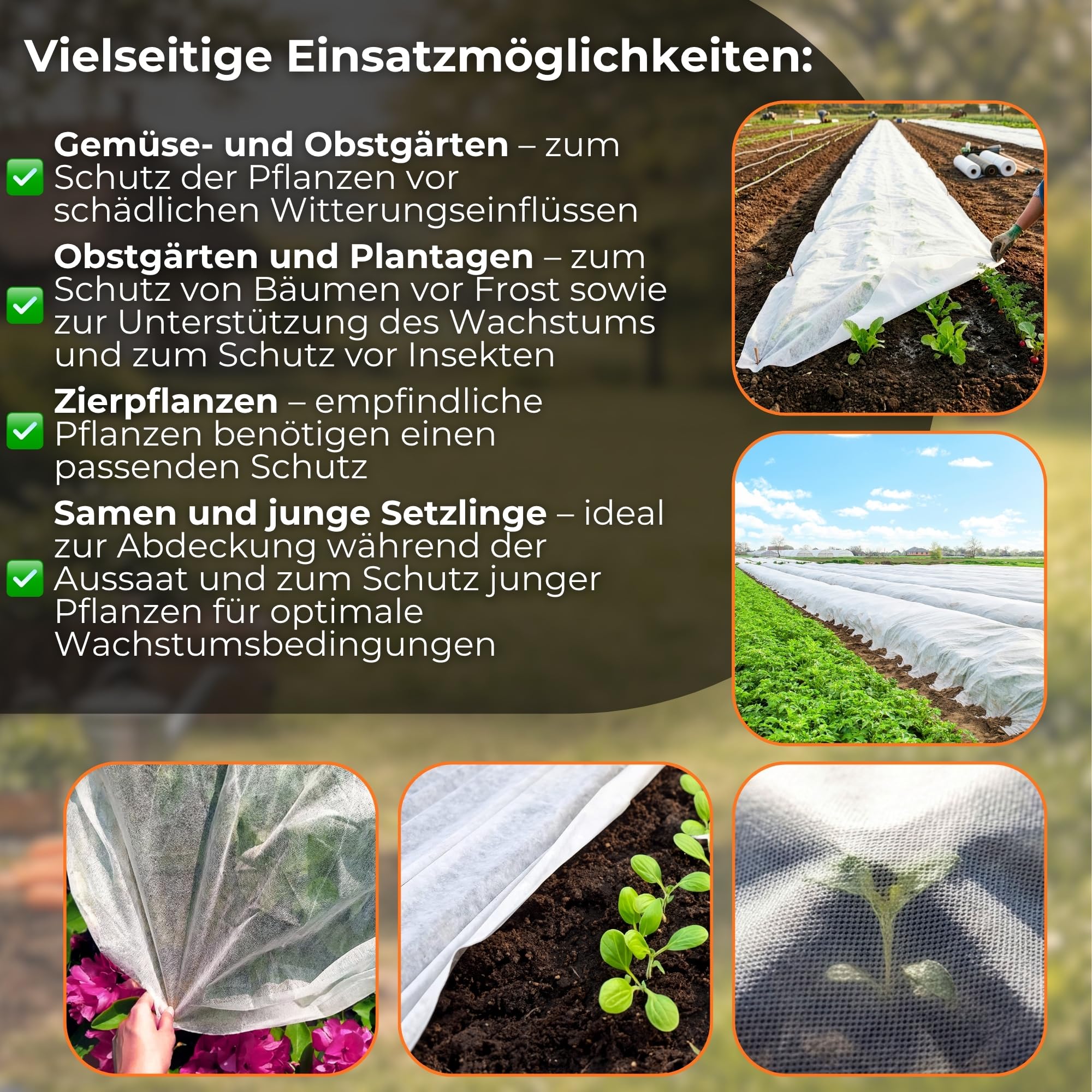 SPRINGOS Weißes PP Gartenvlies Winterschutzvlies 3,2 x 50 m 70 g/m²